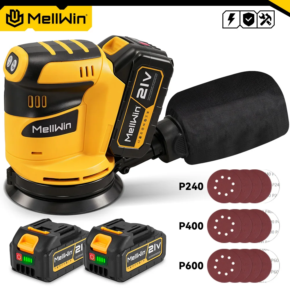 Ponceuse orbitale électrique sans fil avec boîte à poussière ponceuse orbitale à disque sans fil à 3 vitesses polisseuse pour broche de batterie Makita 18V