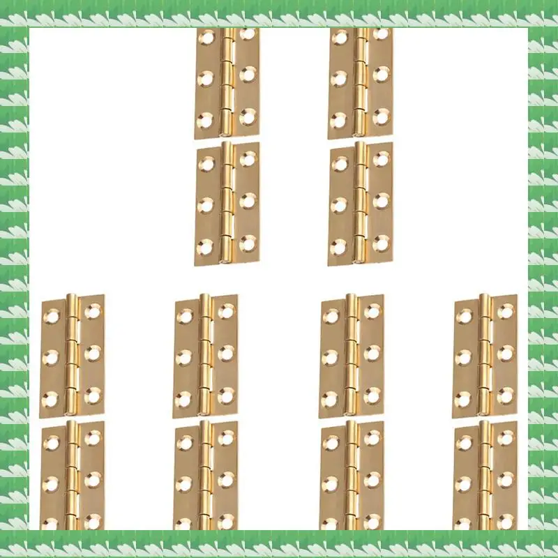 

ONCE 12 Pieces Of Solid Brass Hip Hinge 5.1 Cm Suitable For Cabinet Doors, Trunk Round Corner Tenon Brass Hinges With Screws
