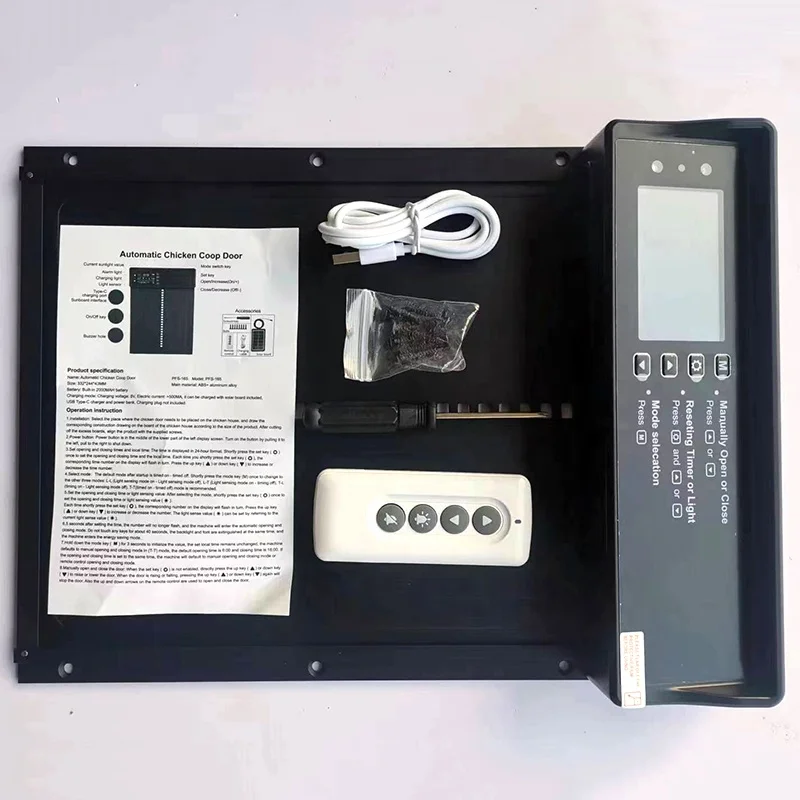 Solar  Automatic Chicken Metal Coop Door with Remote  Control Chicken Coop Door for Poultry Equipment