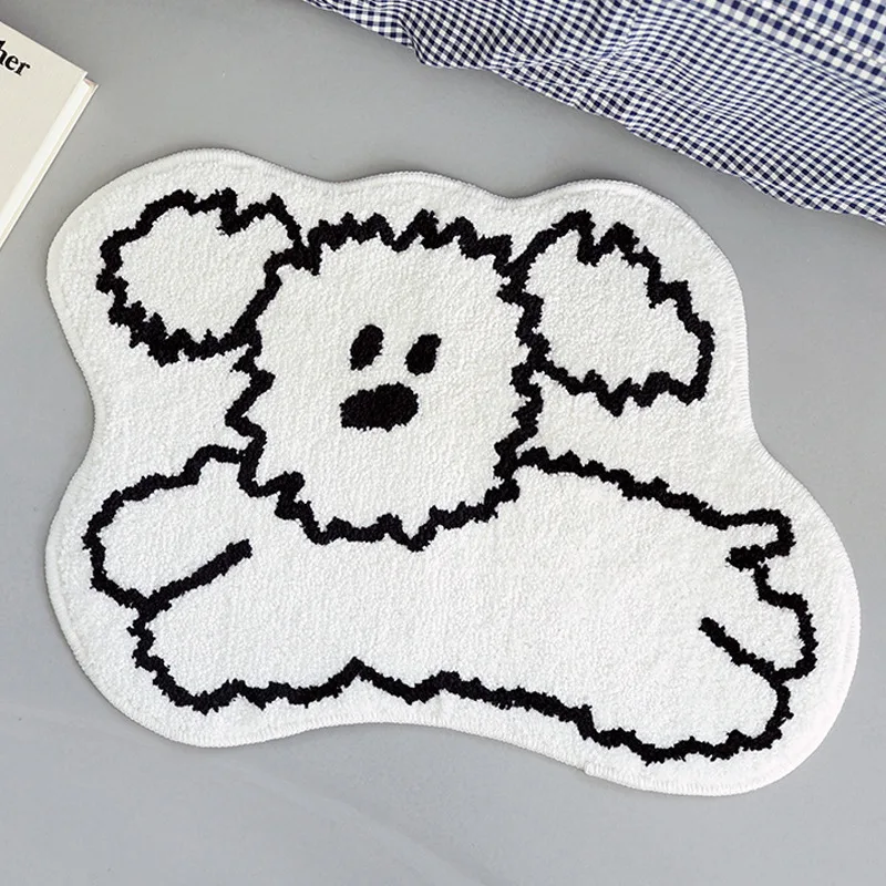 Cute Puppy Cartoon Bedroom Bedside Carpet Home Absorbent Floor Mat Non-slip Wear-resistant Dirty Imitation Cashmere Floor Mat