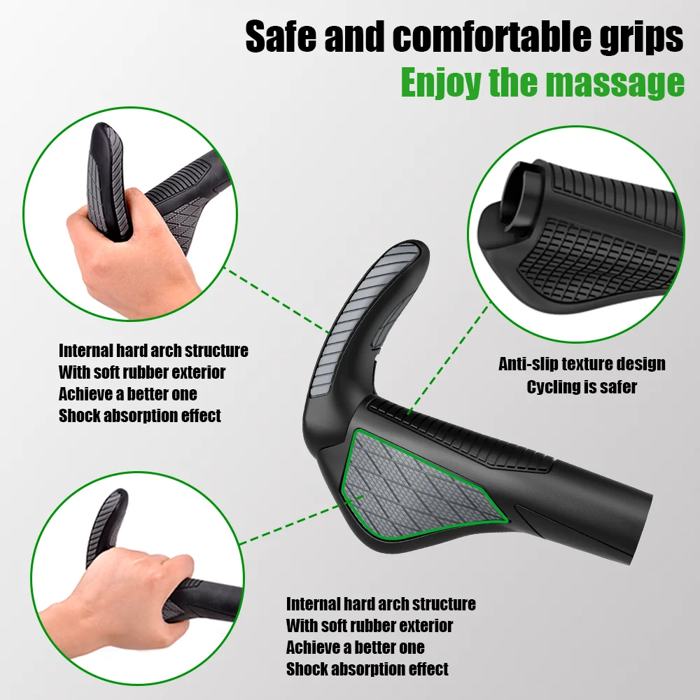 Easydo Bicycle Grip Ergonomic Grip Anti Slip Rubber Bicycle Grip Suitable for Shock-Absorbing Mountain Bike and Road Bike Grip