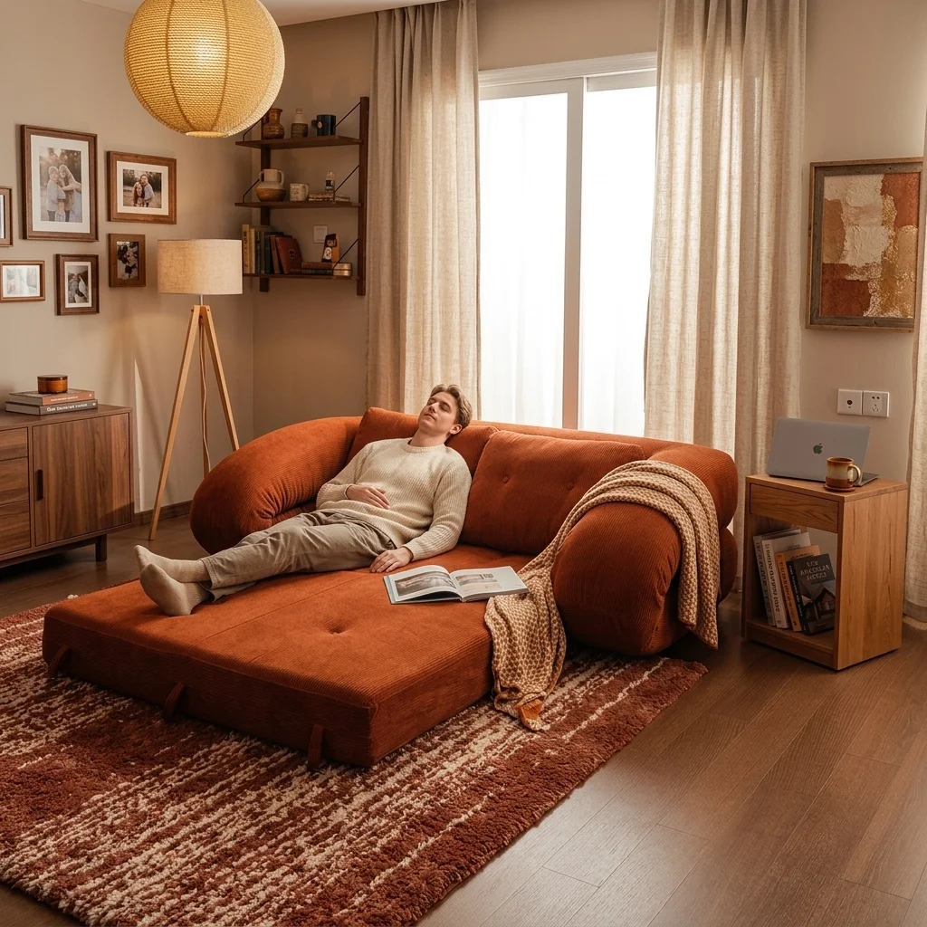 Modern Lazy Comfort Modular Sofa Set Vacuum Compressed Expandable Living Room Sofa for Apartment and Hotel Use