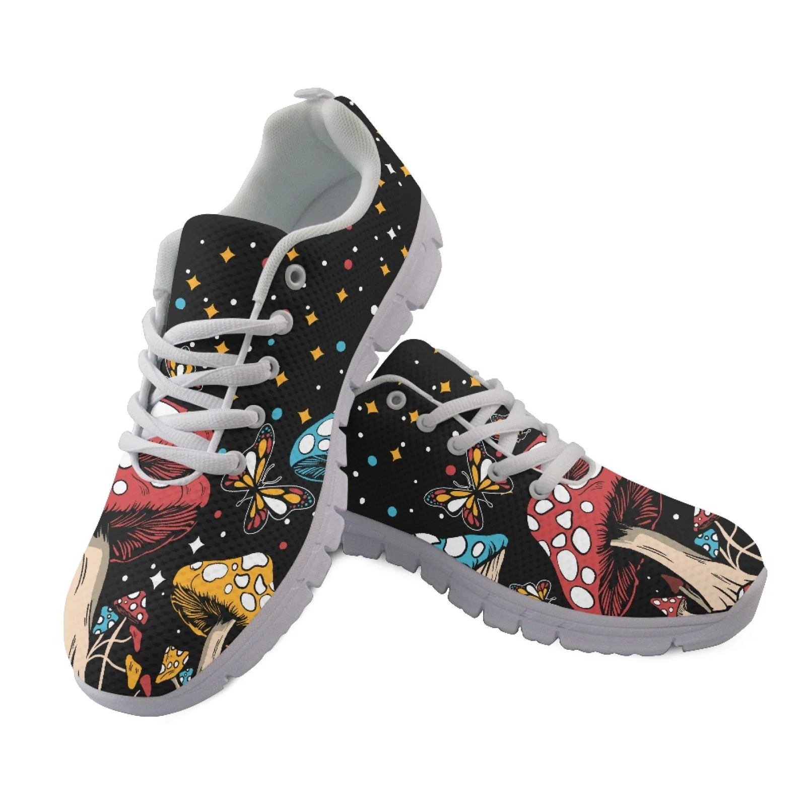 Coloranimal Mushroom Forest Glow Mens Athletic Trainers Breathable Wear-Resisitant Womens Athletic Walking Sneakers for Tennis