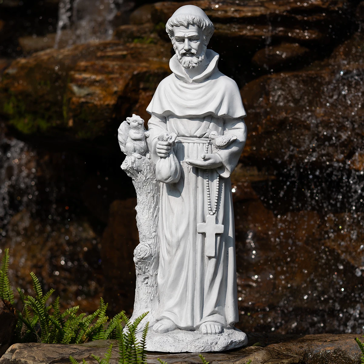 St Francis Garden Statues 31 Inch Saint Francis of Assisi Catholic Christian Yard Decor Lawn Garden Patio Outdoor Sculptures