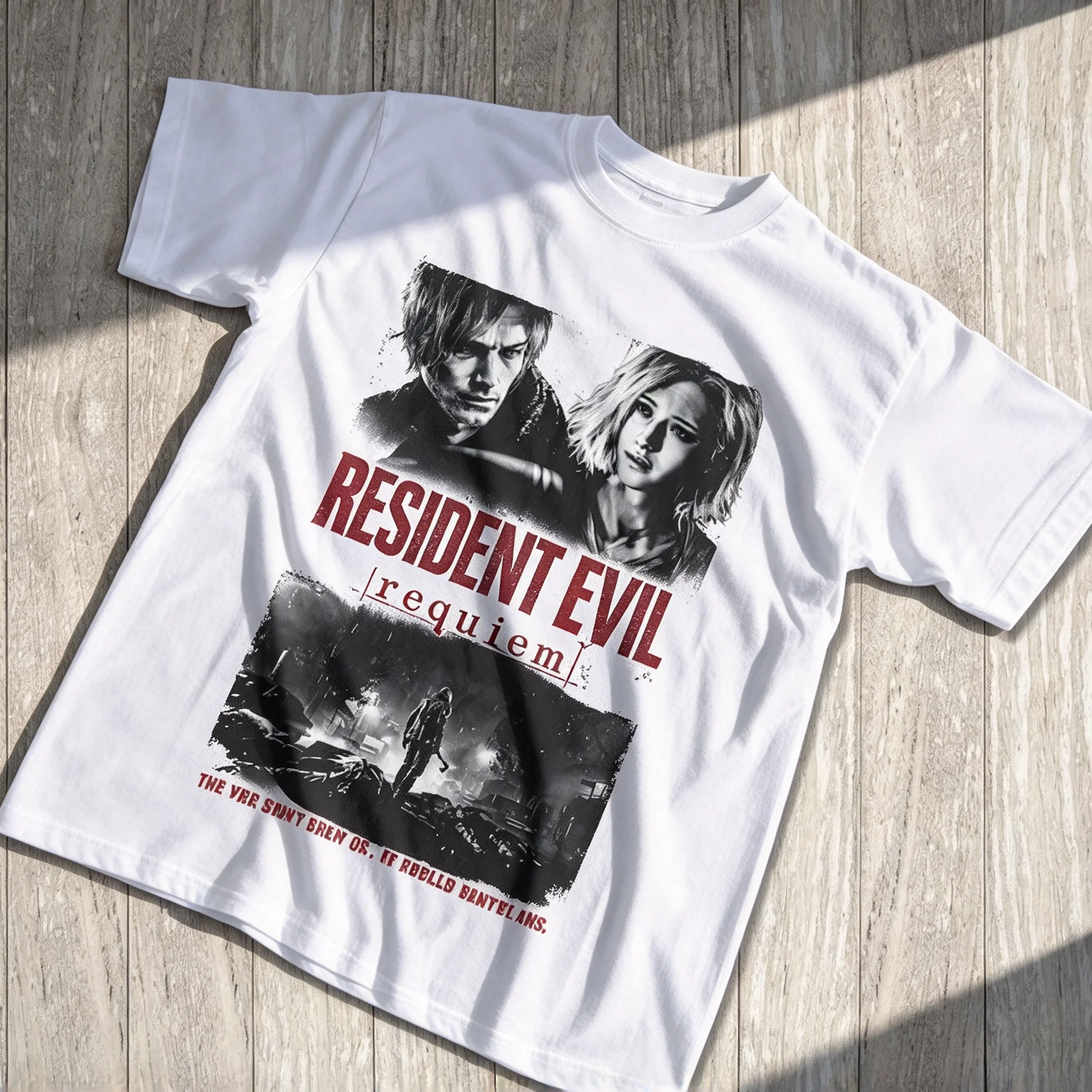 2026 Biohazard Memorial Song, Leon Kennedy Men's T-shirt, Summer New Cotton Retro Unisex Casual Shirt