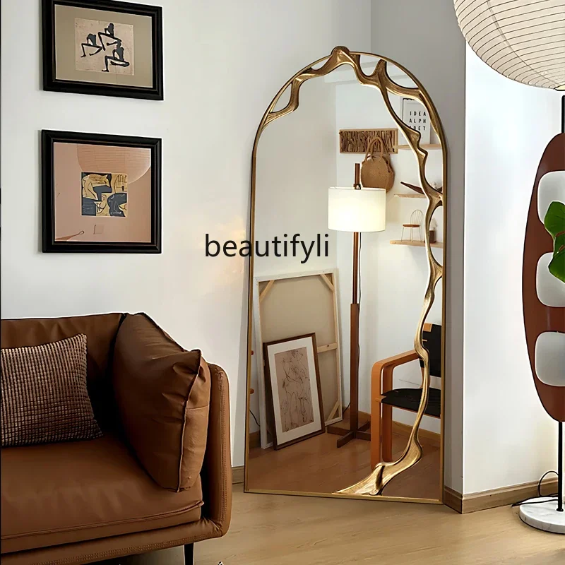 

B06 French full-length mirror retro home American full-length mirror wall-mounted fitting mirror light luxury wall-mounted