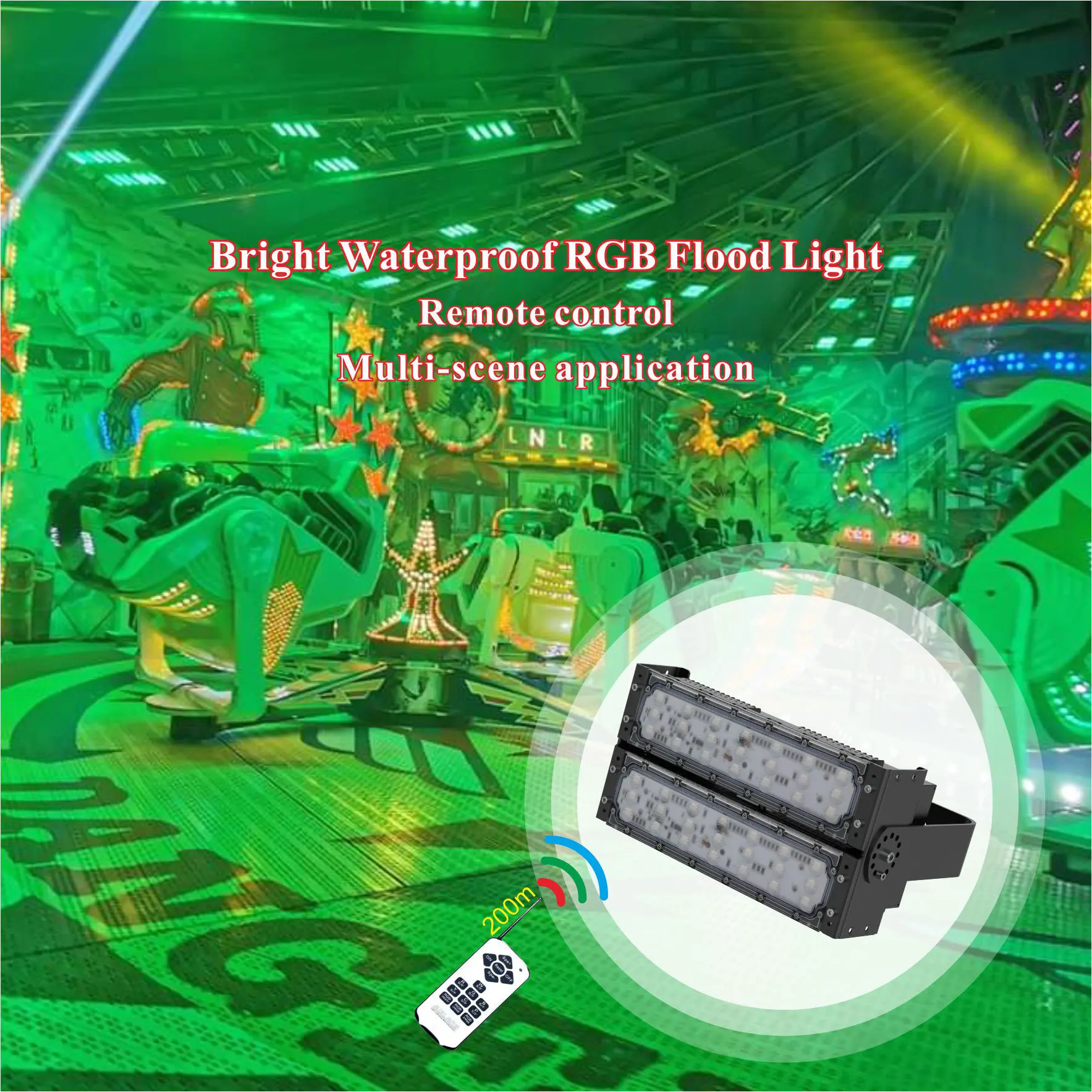 100W Outdoor Floodlight Waterproof Energy Saving Light Emitting Diode Lighting RGB Floodlight
