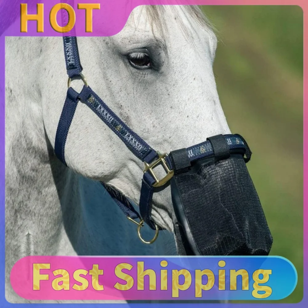 Horse Face Cover with Fine Mesh Screen Horse Nose Cover Protection Comfortable for Horses with Allergies Or Shaking