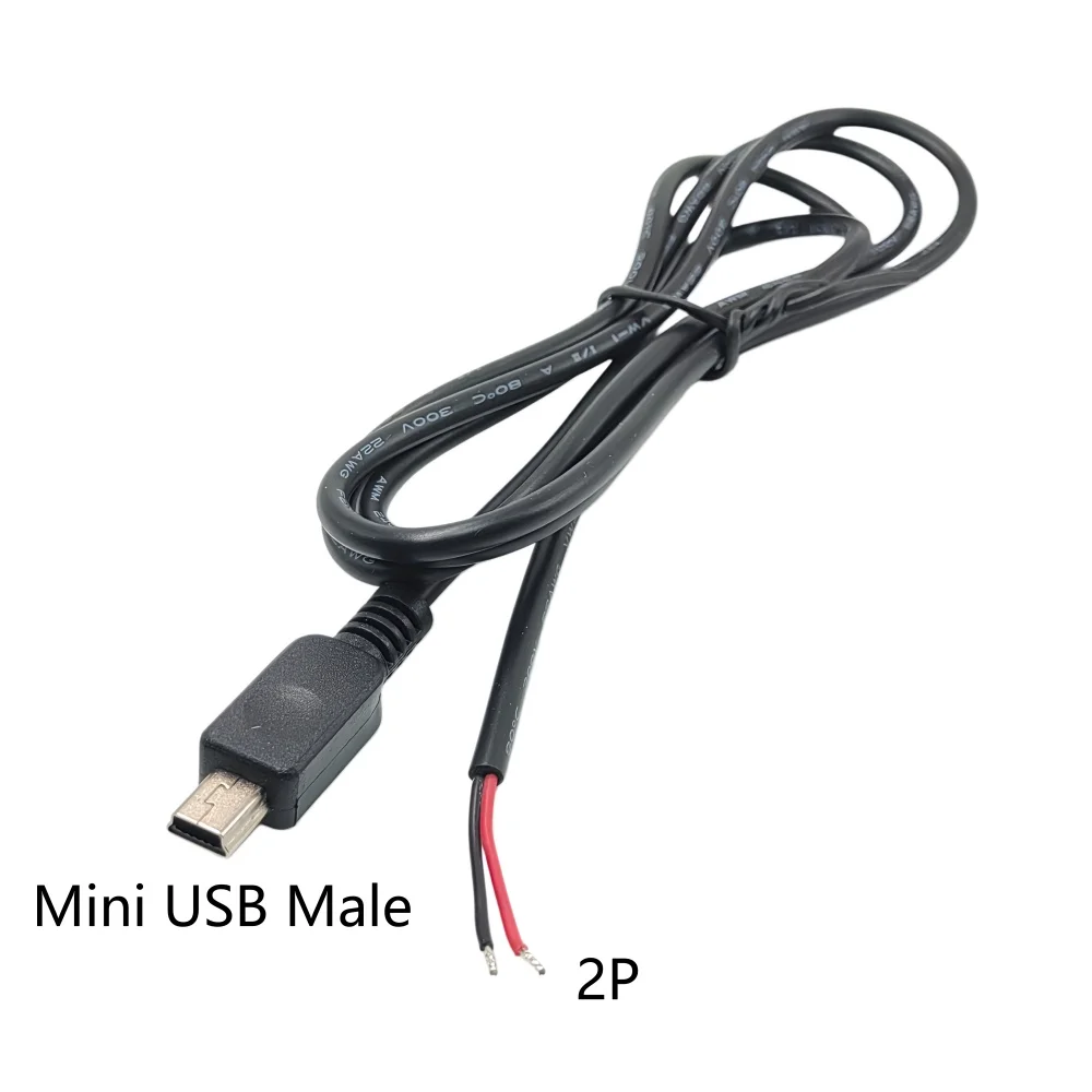 Power Supply Cable 2 Pin USB 2.0 A Female Male 4 Pin Wire Charger Charging Cord Type C Mini MicroUSB Extension Connector DIY 5V