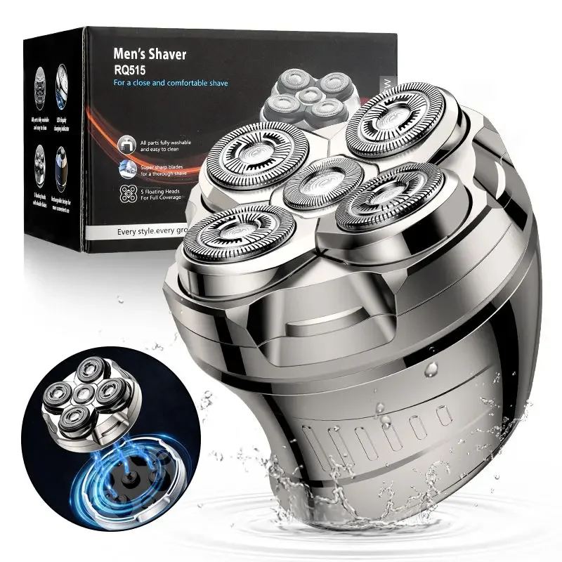 

Head Shavers for Bald Mens Magnetic Electric Face Razor Hair Trimmer Cordless Rechargeable IPX6 Waterproof Grooming Kit for Men