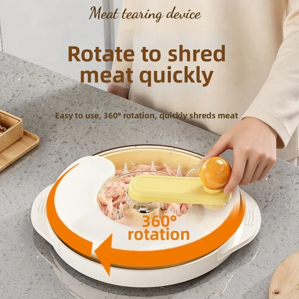 Multifunctional Chicken Shredder Round Shape Quick Operation Hand Crank Shredder Long-Lasting Easy to Use Rotating Shredder