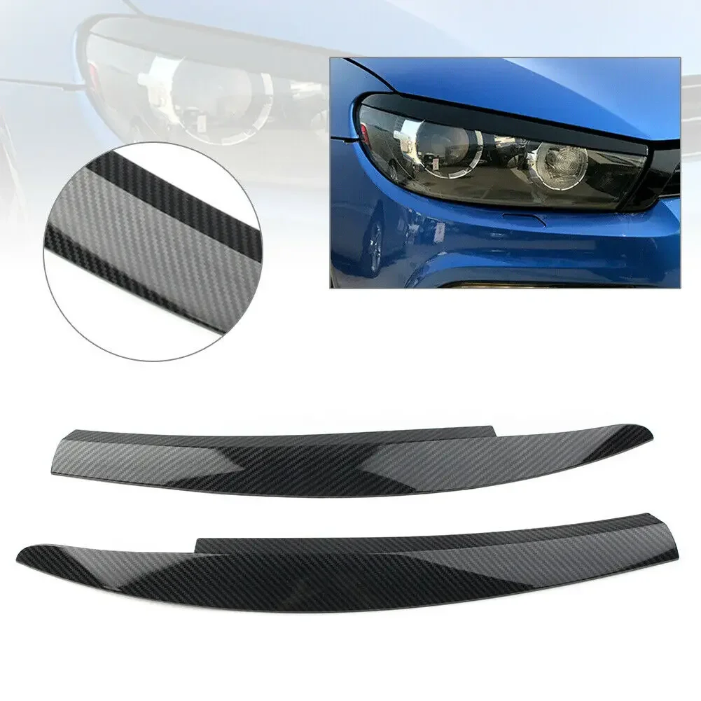 

For VW Volkswagen Scirocco 2008~2017 Car Carbon Fiber Head Light Lamp Eyebrow Eyelid Cover Trim Headlight Eyelids Stickers