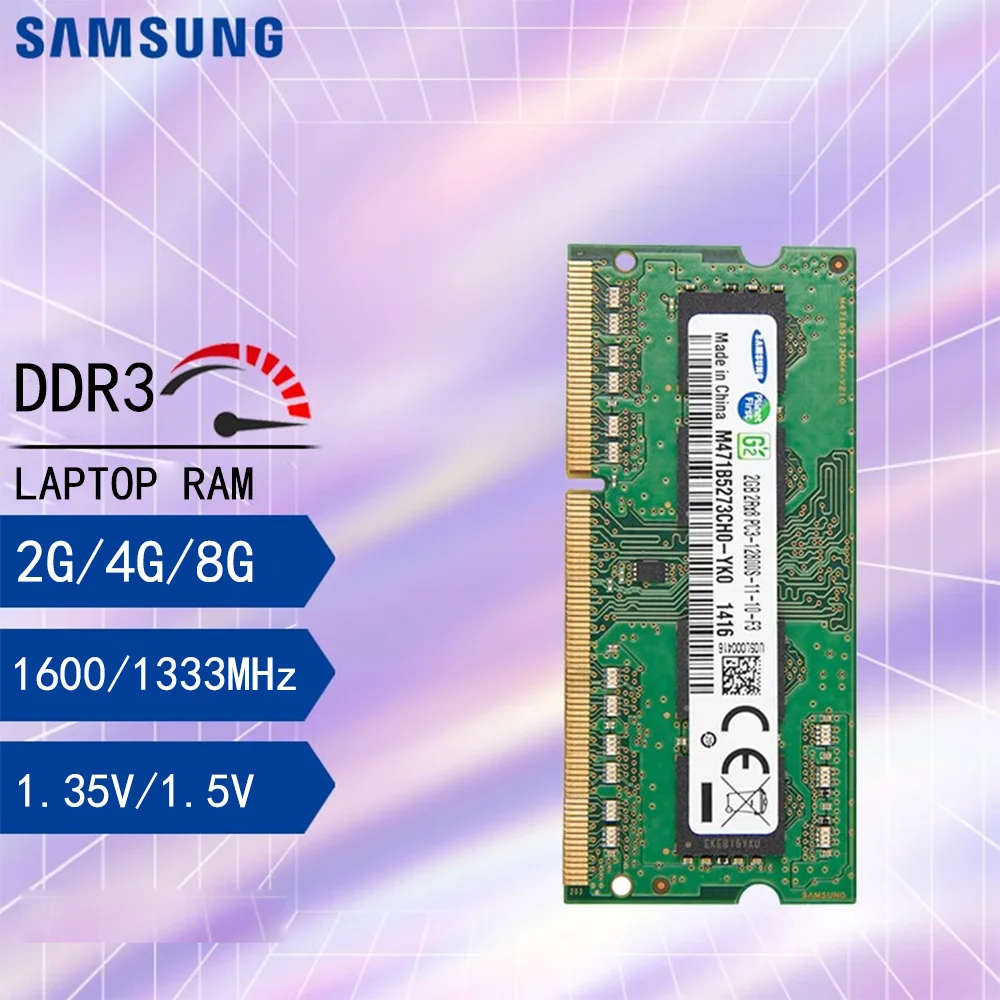 Samsung-ordenador portátil DDR3L DDR3, 8GB, 4GB, 2GB, 1333Mhz, 1600Mhz, SO-DIMM, 12800, Notebook, 1,3 V/1,5 V, 1/2 unidades