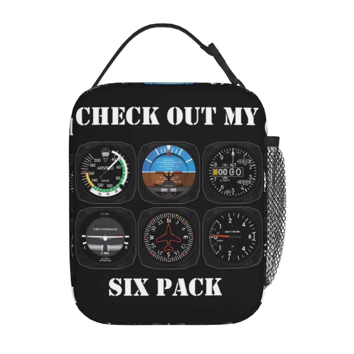 Airplane Aviation 6 Pack Instrument Pilots Accessories Insulated Lunch Bag Flight Plane Fly Pilot Gift Cooler Thermal Lunch Box