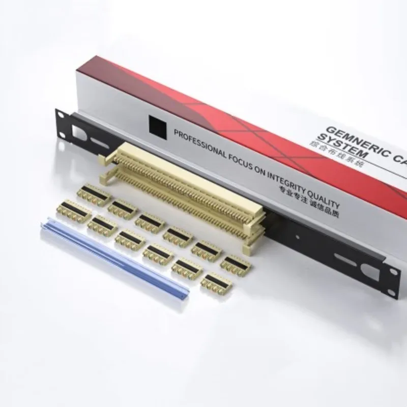 110 Type 50 Pairs Wiring Block Voice Telephone Network Patch Panel for 19 Inch Server Rack Cabinet