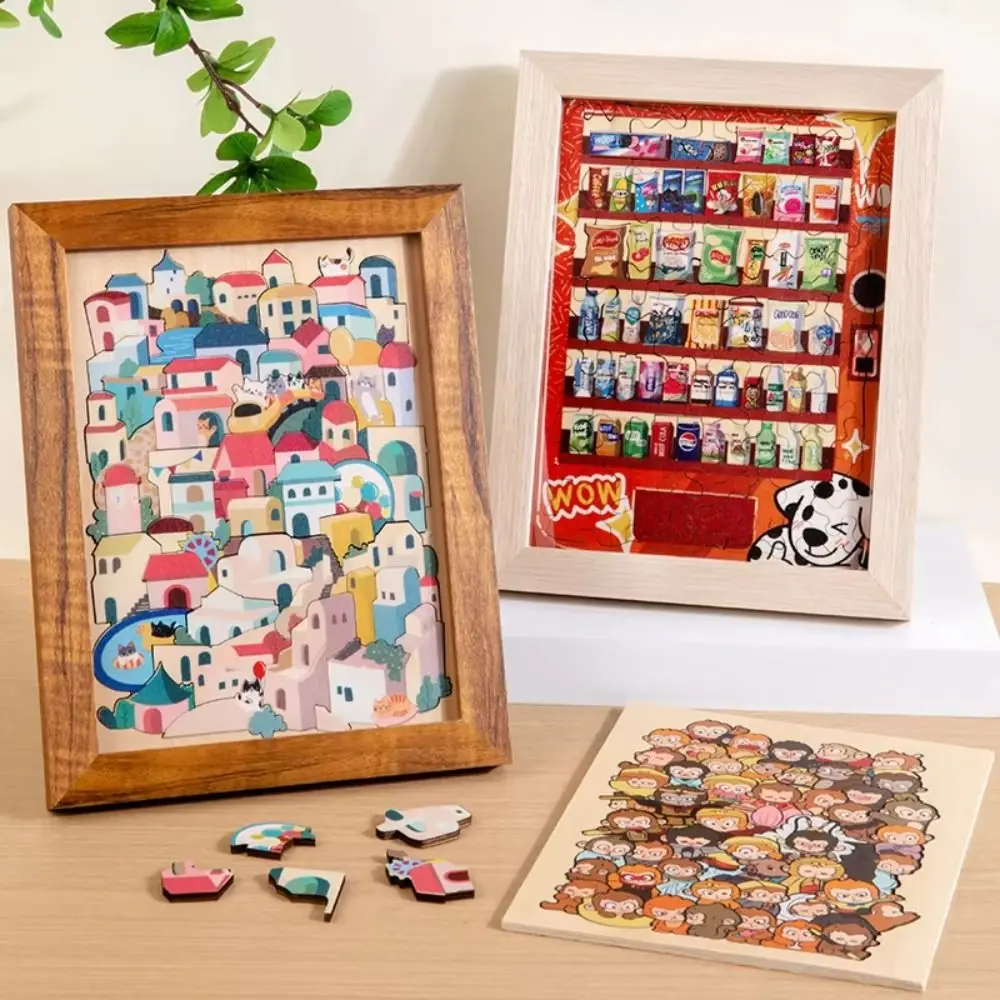 Irregular Shaped Wooden Wukong Jigsaw Puzzles Challenging Irregular Snack Stacked Shape Puzzles DIY Toy Cartoon