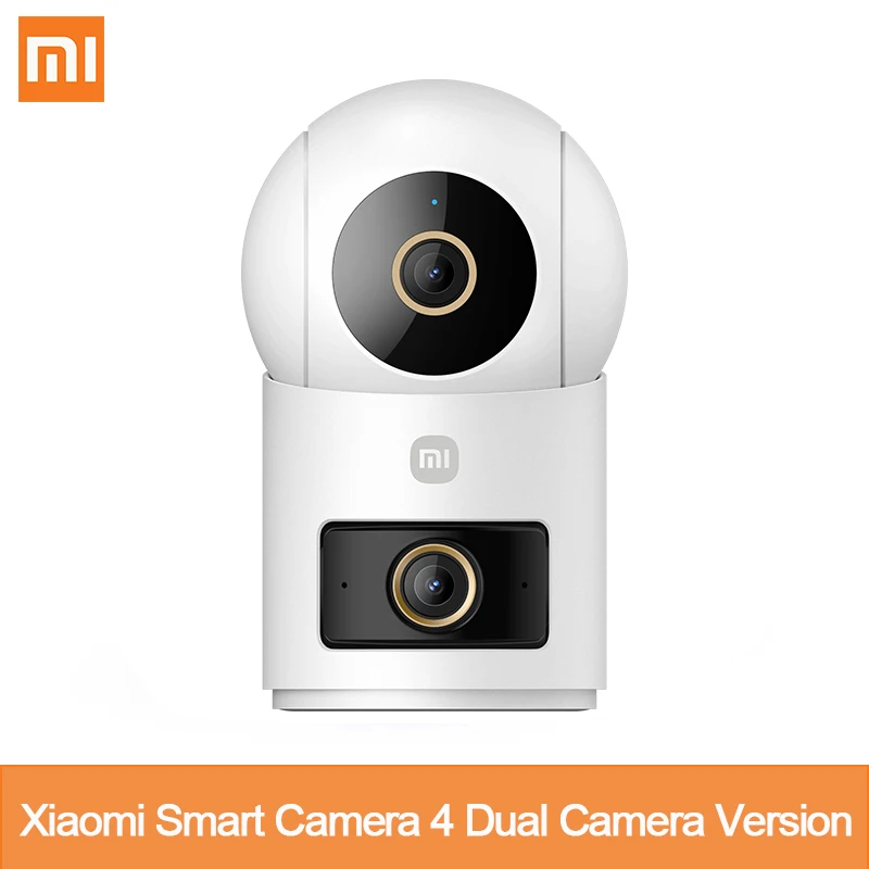 Умная камера Xiaomi 4, версия с двумя камерами, 3K, 5 МП, PT-камера, Wi-Fi 6, двусторонняя связь в реальном времени, полноцветное ночное видение, обнаружение AI