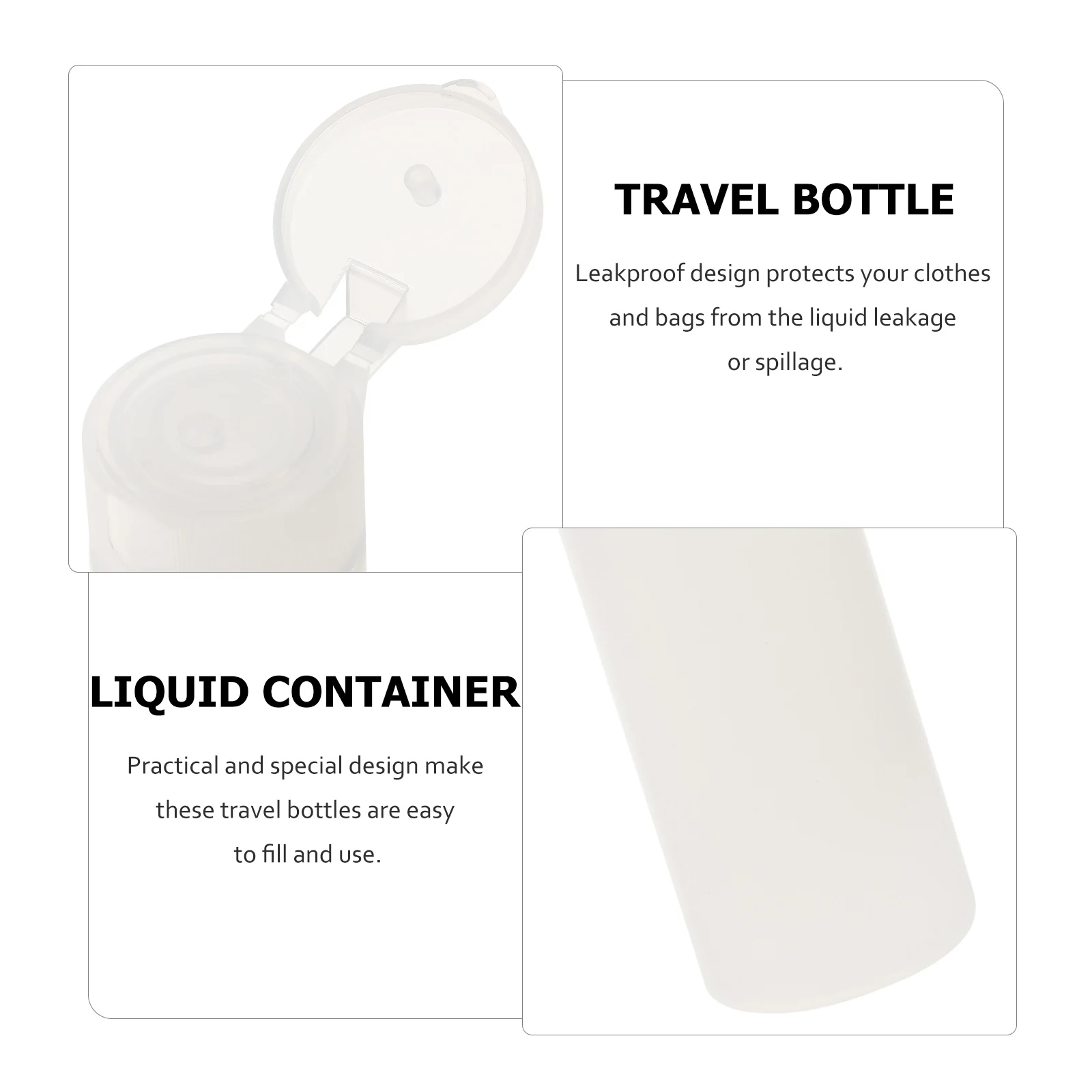 

2pcs 50ml Portable Squeezable Hose Bottles Leakproof Travel Refillable Empty Containers for Lotion Shampoo