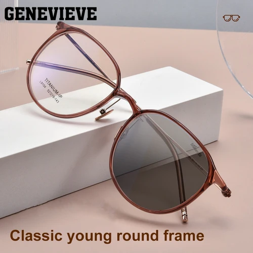 Imagen 2 del producto GENEVIEVE, nuevas gafas ultraligeras de titanio puro con diseño minimalista, gafas antiluz azul, gafas fotocromáticas graduadas personalizables