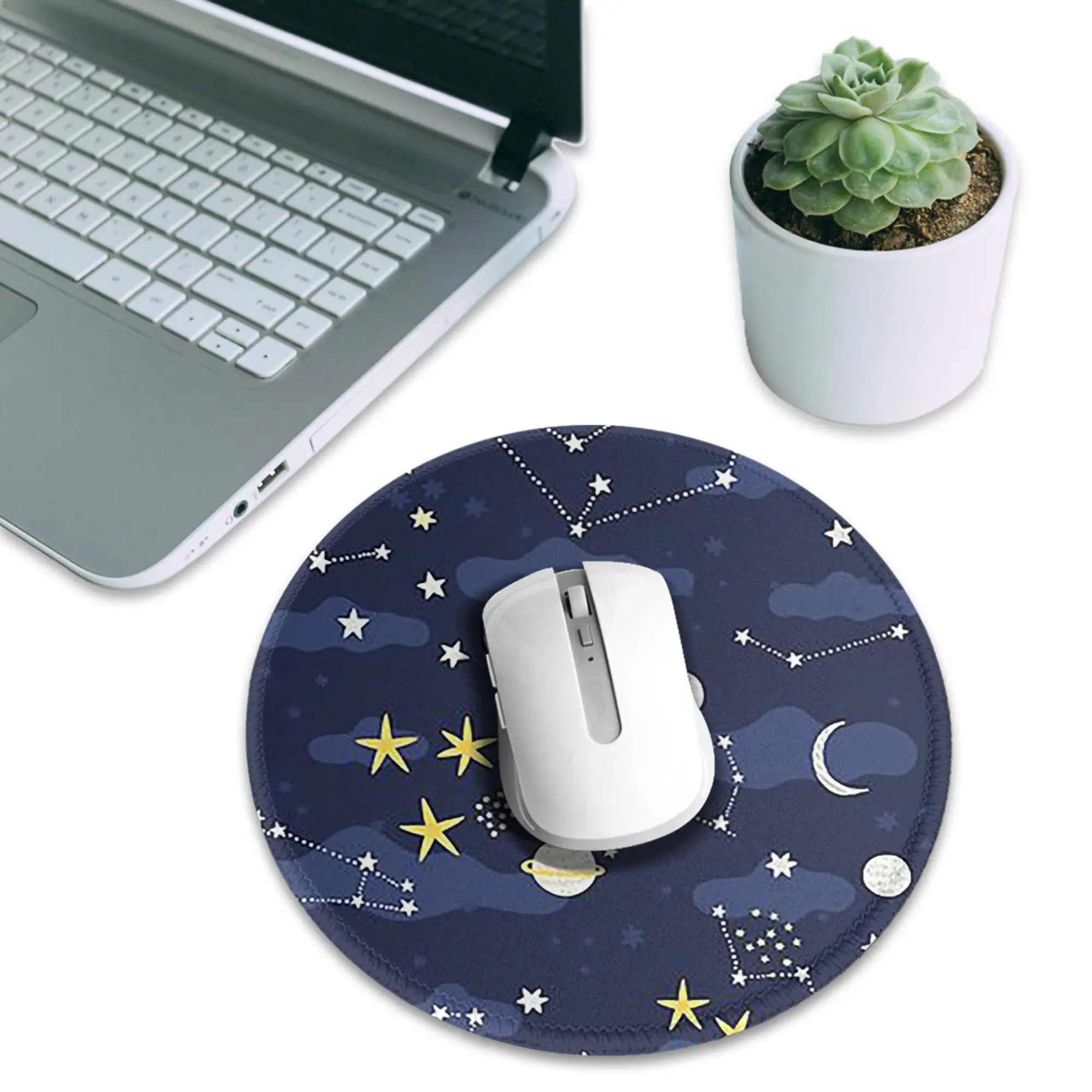 Galaxy cosmos moon stars Astronomy cartoon universe Mouse Pad Computer Keyboard Mouse Mat PC Laptop Desk Mat Office Table Mats