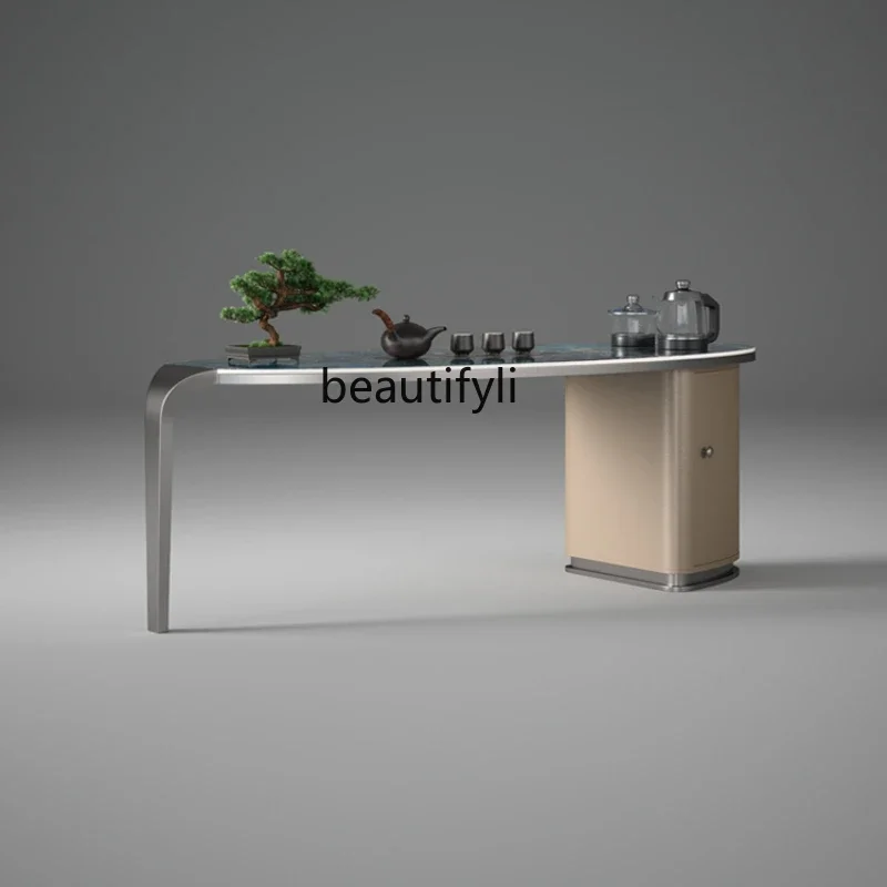 

LJYItalian rock slab balcony tea table chair tea table simple living room home