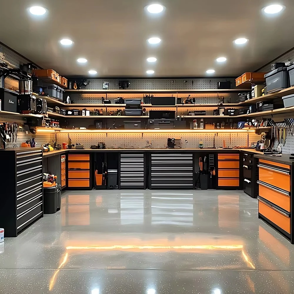 #Tool Garage Cabinets Garage Storage Cabinet Workbench Mechanical Tool Locking System Cabinet Metal Tool Storage
