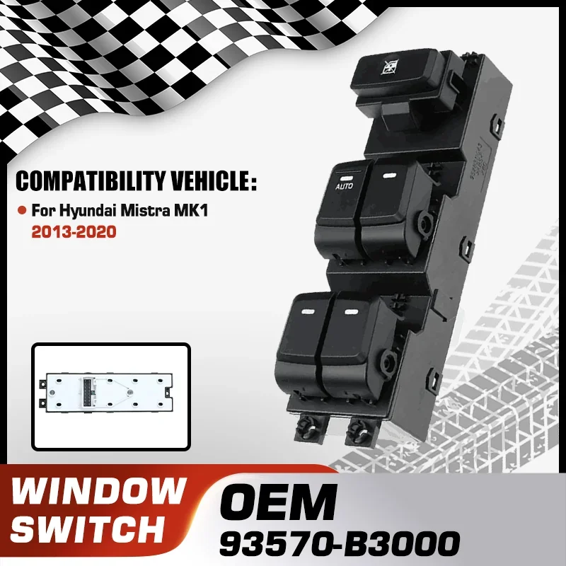 

93570-B3000 Car Electric Power Master Window Switch Lifter Console Button For Hyundai Mistra MK1 2013-2020 16 Pins accessories