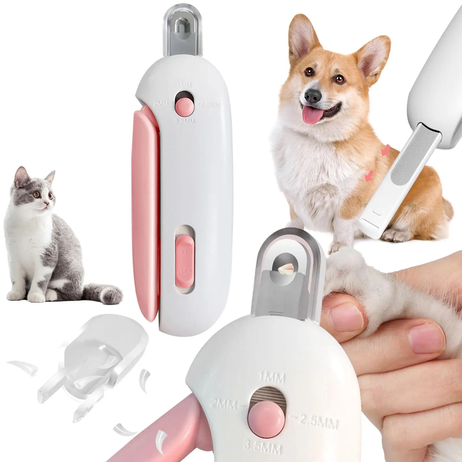 

Professional Pet Nail Clippers Adjustable Hole Cat and Dog Nail Clipper Cutter Pet Claw Trimmer Care Grooming Tools