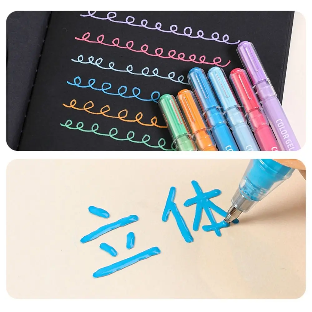 6 Colors Acrylic Gel Pen Quick Drying Smooth Writing Marker Pen Art Stationery Stackable Color Graffiti Colour Pen Writing