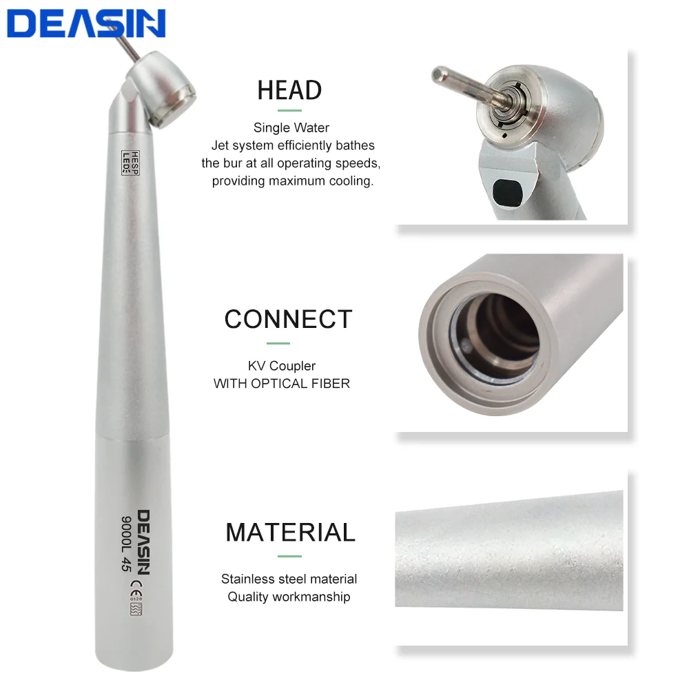 Новый стоматологический высокоскоростной наконечник с воздушной турбиной, мини-головка, 45-градусная кнопка для муфты KAVO, стоматологическое оборудование, инструмент