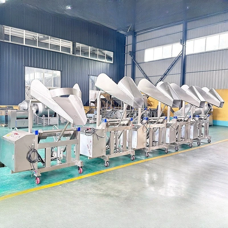 Hydraulic Feeding Machine Tumbler Matching Material Cart Automatic Stainless Steel Lifting Feeder for Meat Processing Plants