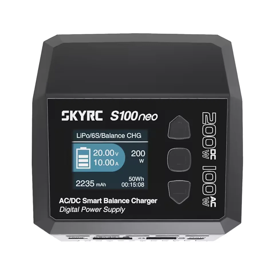 SkyRC S100neo Balance Charger AC100W DC200W 12A Smart LiPo Battery RC Charger Discharger for LiPo/Li-ion/Life/NiMH/NiCd/Pb