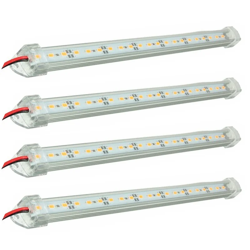 4pcs 12V 5630 LED Strip Light Bar Warm White Lamp IP65 Waterproof 6000K-6500K for Boat Camping Caravan 9W