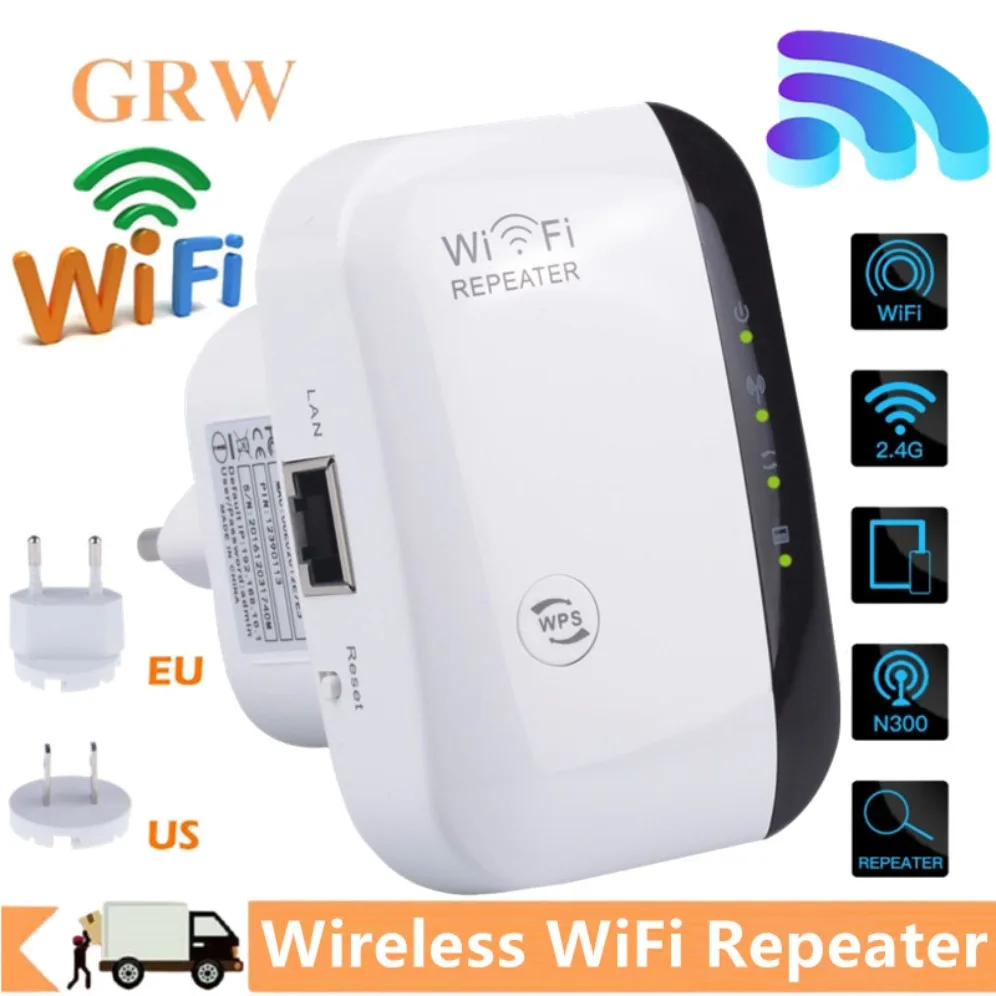 300Mbps Wireless WiFi Repeater 2.4G WiFi Extender 802.11n/b/g Network Signal Amplifier Long Range Wireless WiFi Repeater Booster