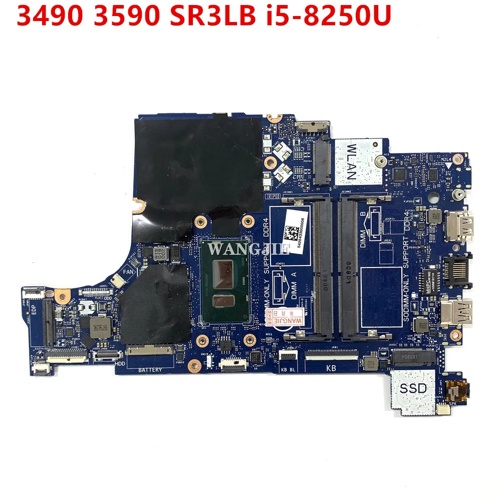 

For DELL 3490 3590 Laptop Motherboard With SR3LB i5-8250U CPU LA-F116P CN-08M4FC 08M4FC 8M4FC Mainboard 100% Fully OK