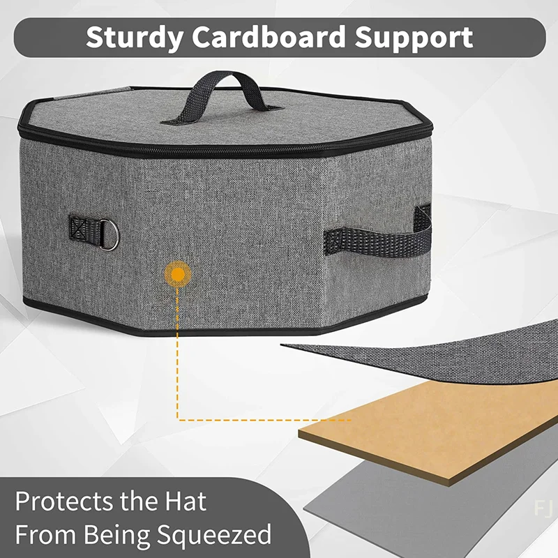 [YU]Adjustable Shoulder Strap Hat Case Deformation-resistant Hat Box Portable Hat Storage Bag With Adjustable For Men For Hats