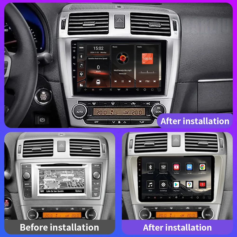 

SCARLIU Android Car Radio For Toyota Avensis 3 2008 - 2015 Stereo Media Video Player Headunit Wireless Carplay Auto