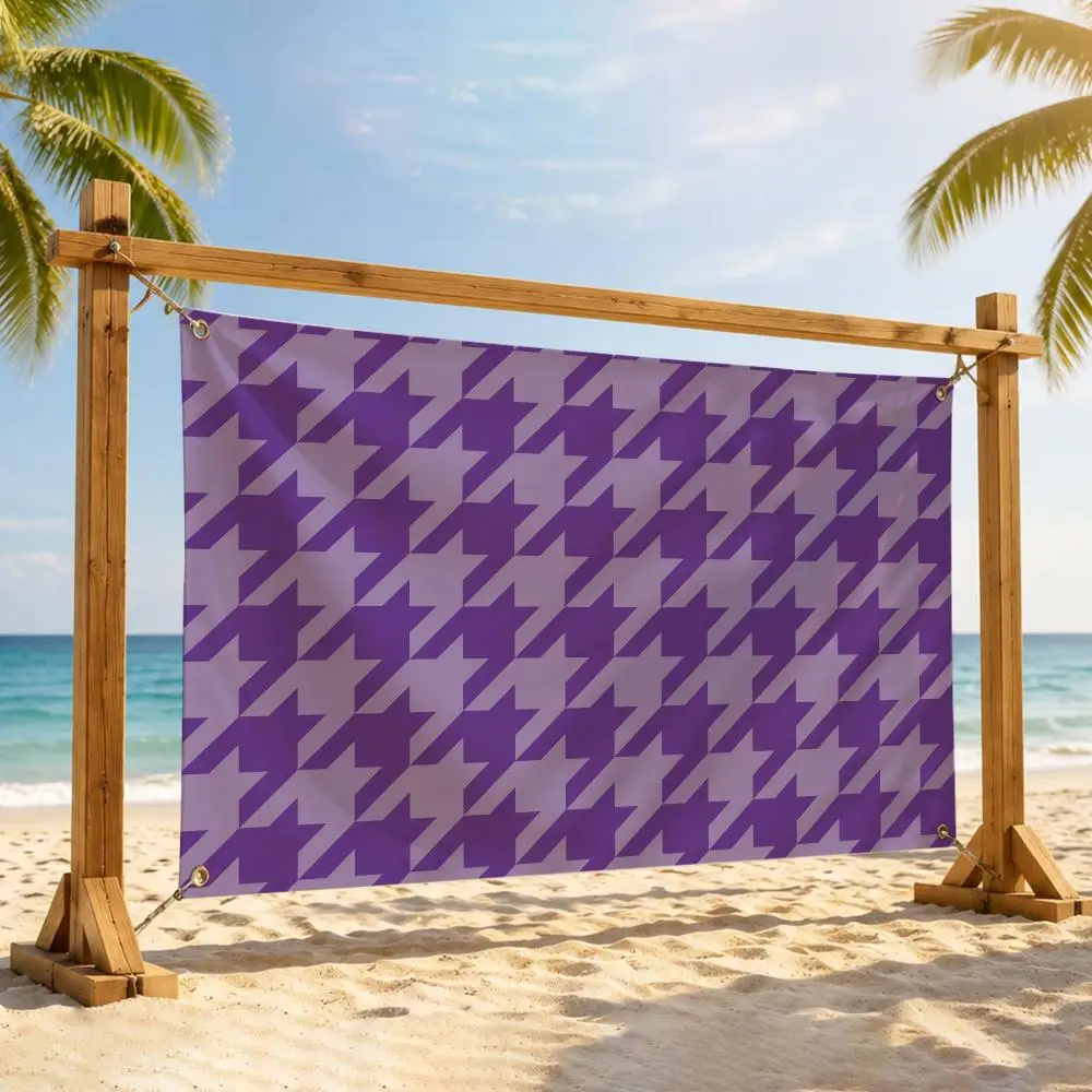 Houndstooth Check Flags Aesthetic Wall Tapestry Printed Wall Hanging Living Room Party Outdoor Decor