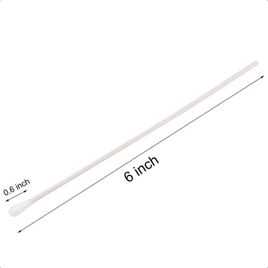6 cotons-tiges avec poignées en bois, applicateur à pointe de coton, bâtons en bois avec pointe unique pour le nettoyage des pistolets, nettoyage des plaies, démaquillage