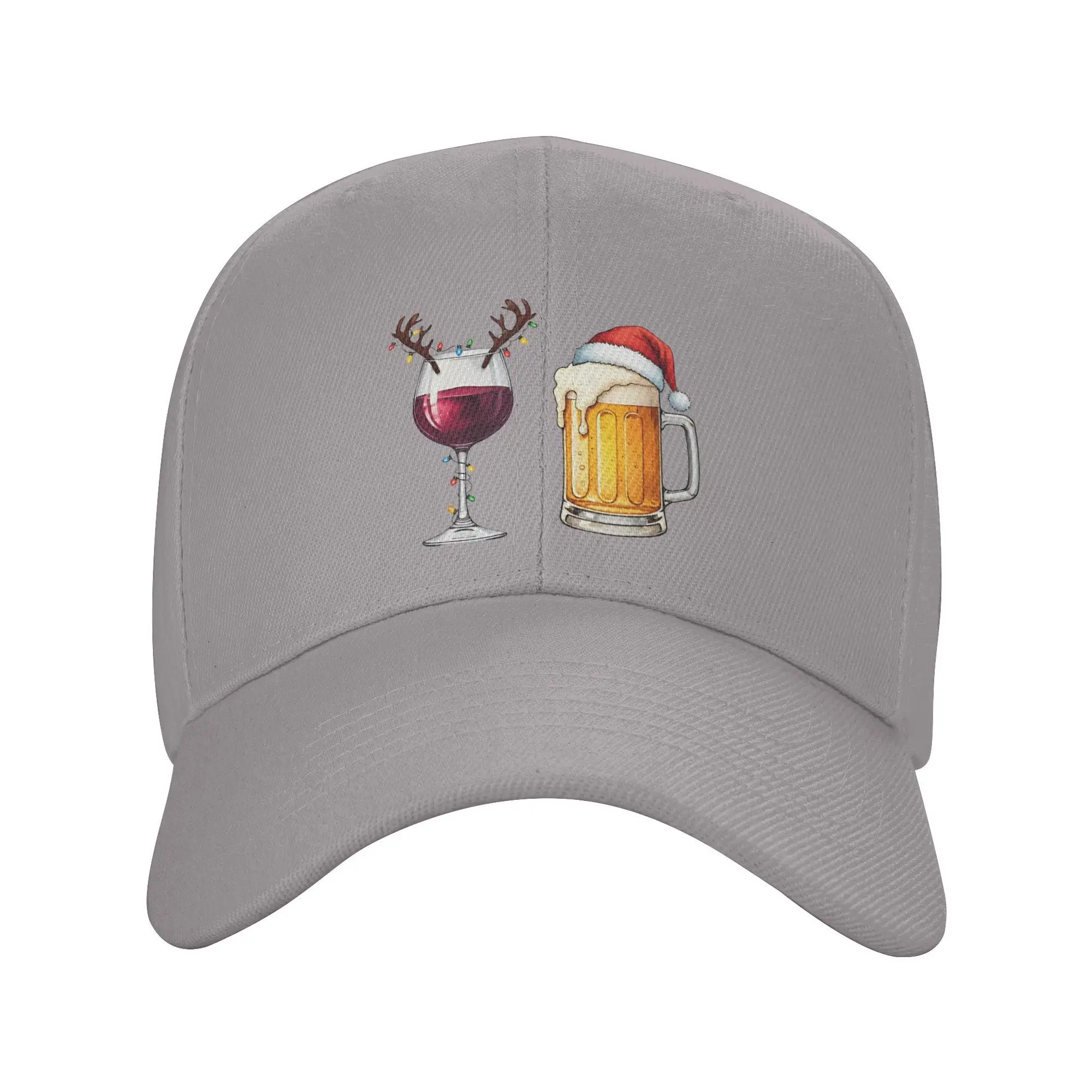 Men Women Santa Wine Glass Christmas Beer Hat Leisure  Baseball Caps Adjustable Casual Wear