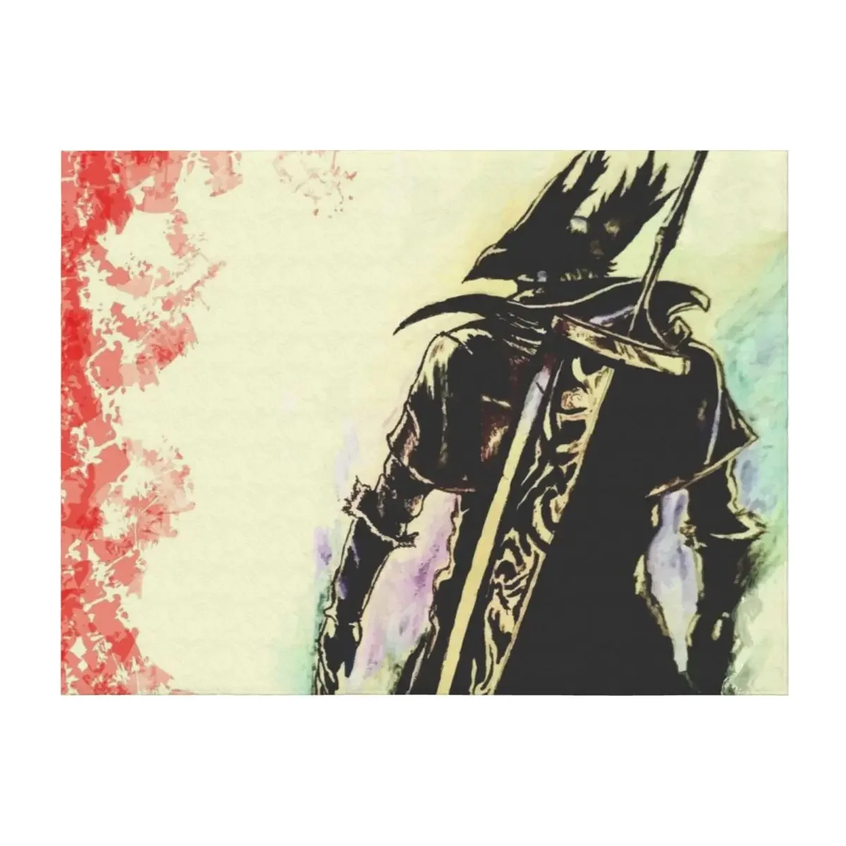 

Hunter of Nightmares || Bloodborne Throw Blanket Plaid Personalized Gift Bed Loose Blankets