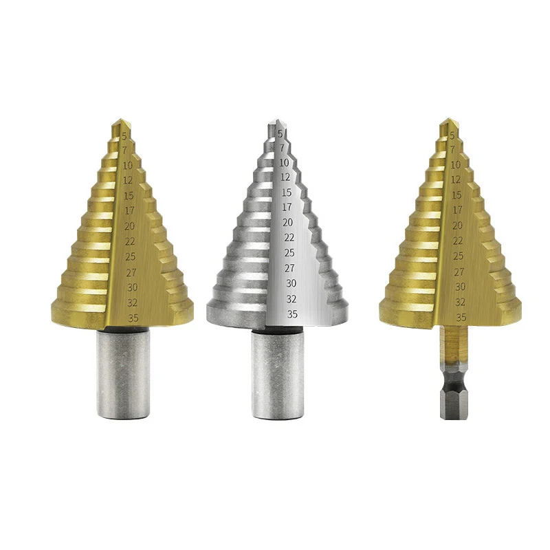 

1Pcs 5-35mm Round/Hexagonal Shank HSS High Speed Steel Step Drill Bit For Wood & Metal Drilling Industrial Reamer Tool S