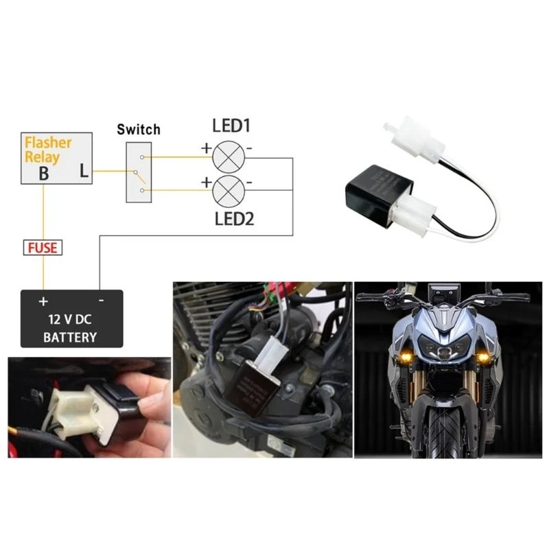 

Adjustable Motorcycle Flasher Relays Suitable For Enhanced Safety And Visibility In City Commutes And Night Rides