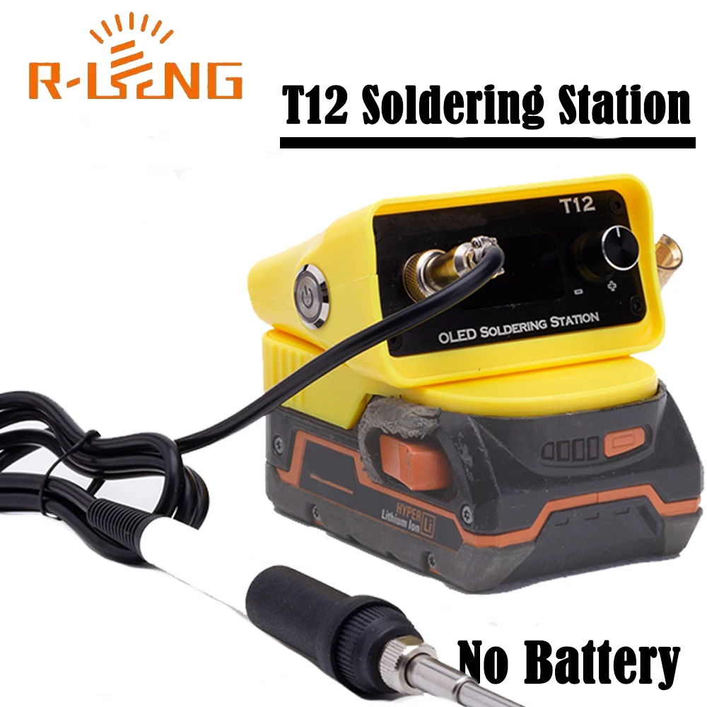 OLED T12 Digital Soldering Iron Station For Ridgid AEG18V Lithium Battery Adjustable Welding Station for DIY Repair