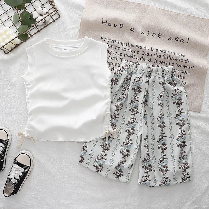 New Summer Baby Girls Clothes Suit Children Vest Shorts 2Pcs/Sets Kids Clothing Infant Casual Cotton Costume Toddler Tracksuits