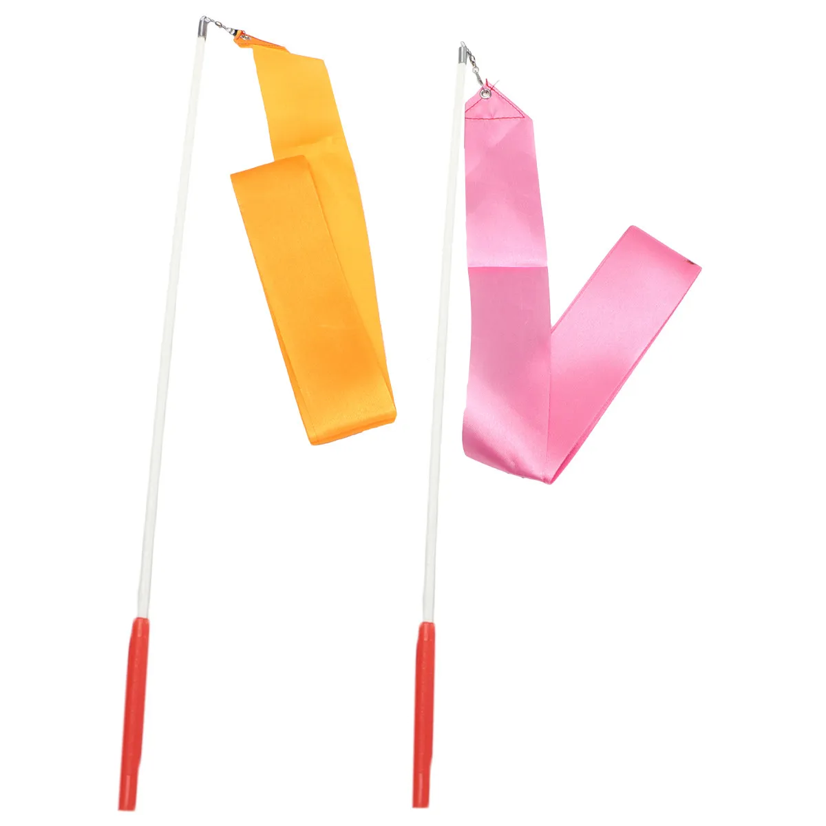 4Pcs Gym Ribbon Rhythmic Gymnastics Streamers Dancing Streamers Baton Twirling Rods Colorful Exercise Training