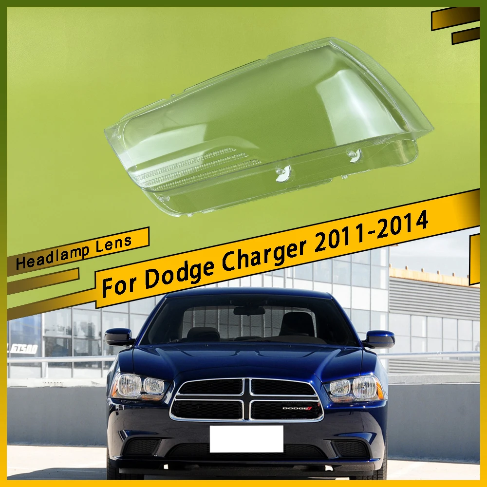

For Dodge Charger 2011 - 2014 Auto Lamp Case Car Front Transparent Lens Shell Auto Glass Lampshade Headlamp Headlight Cover