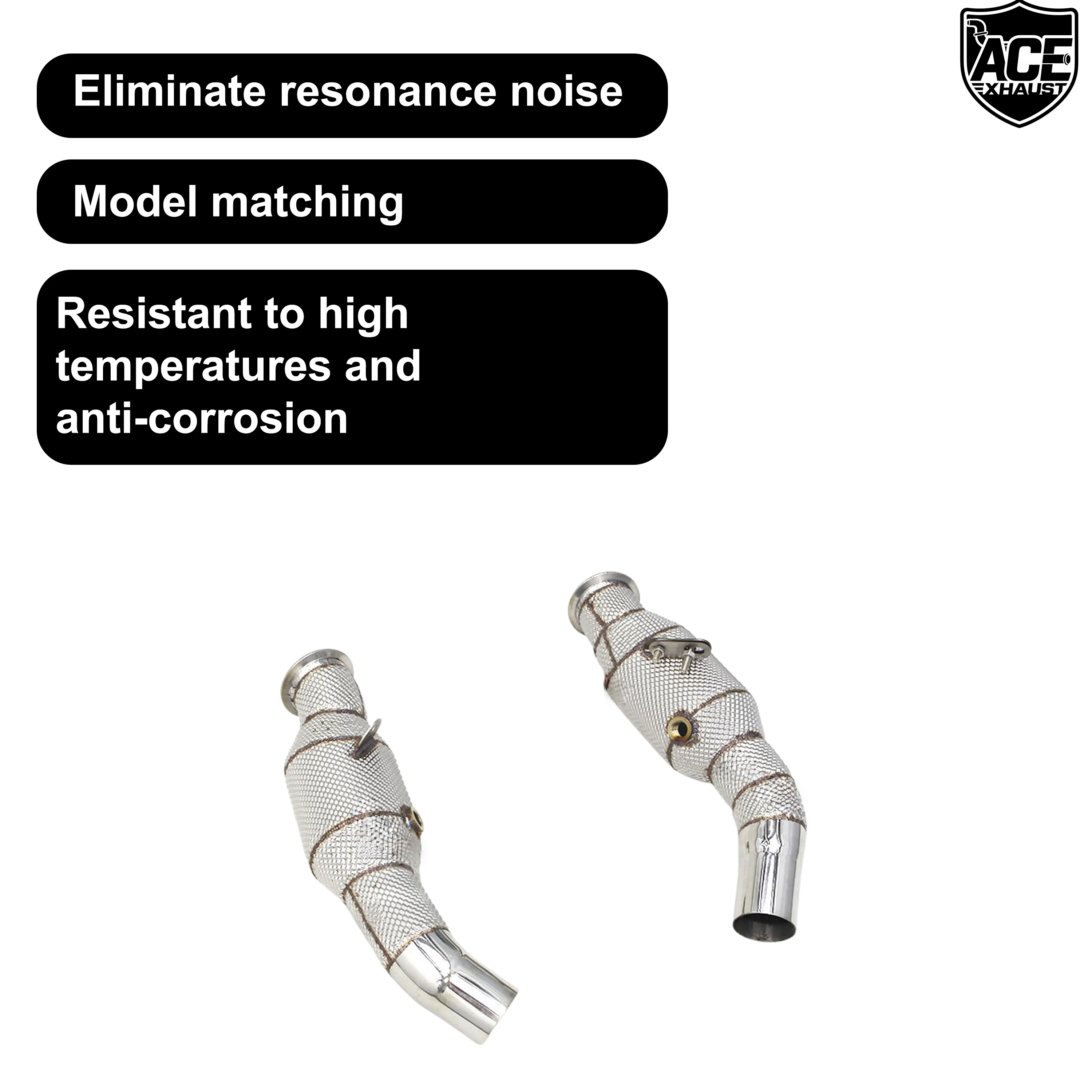 ACE Performance Auspuffanlage Edelstahl-Downpipe für Alfa Romeo Giulia Stelvio 2.9T Auspuffkrümmer mit Hitzeschutzrohr – Detail 9