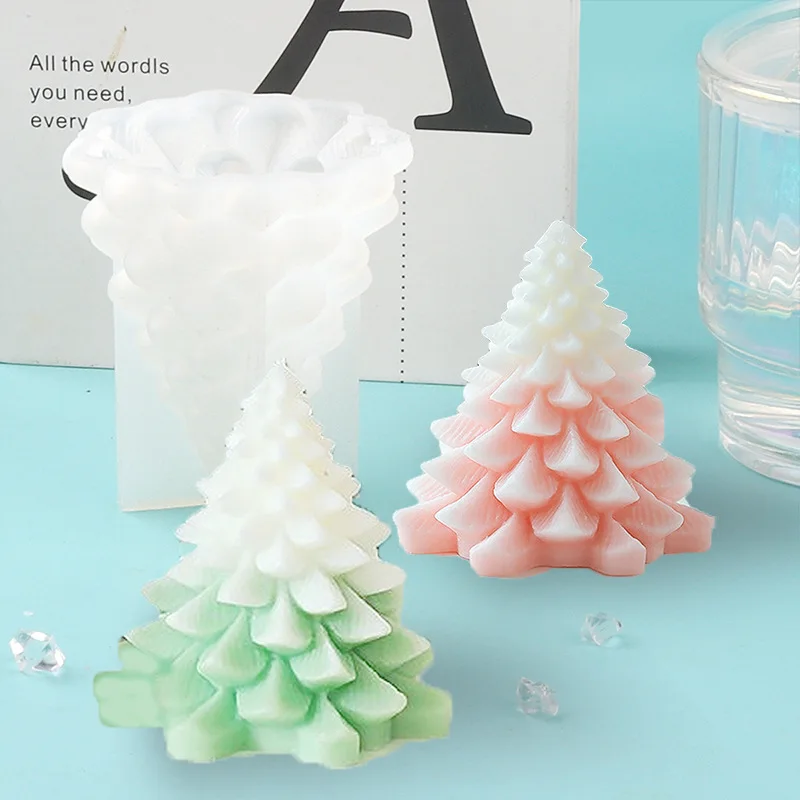 

Christmas Tree Scented Candle Silicone Mold 3d Three-dimensional Handmade Soap Mold Plaster Decoration Candle Making Supplies