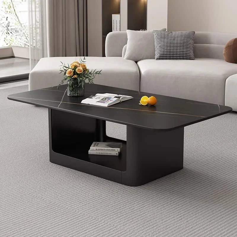 Simplicity Nordic Living Room Coffee Table Black Slate Marble Effect Trendy Coffee Tables Glam Unique Tisch Home Furniture